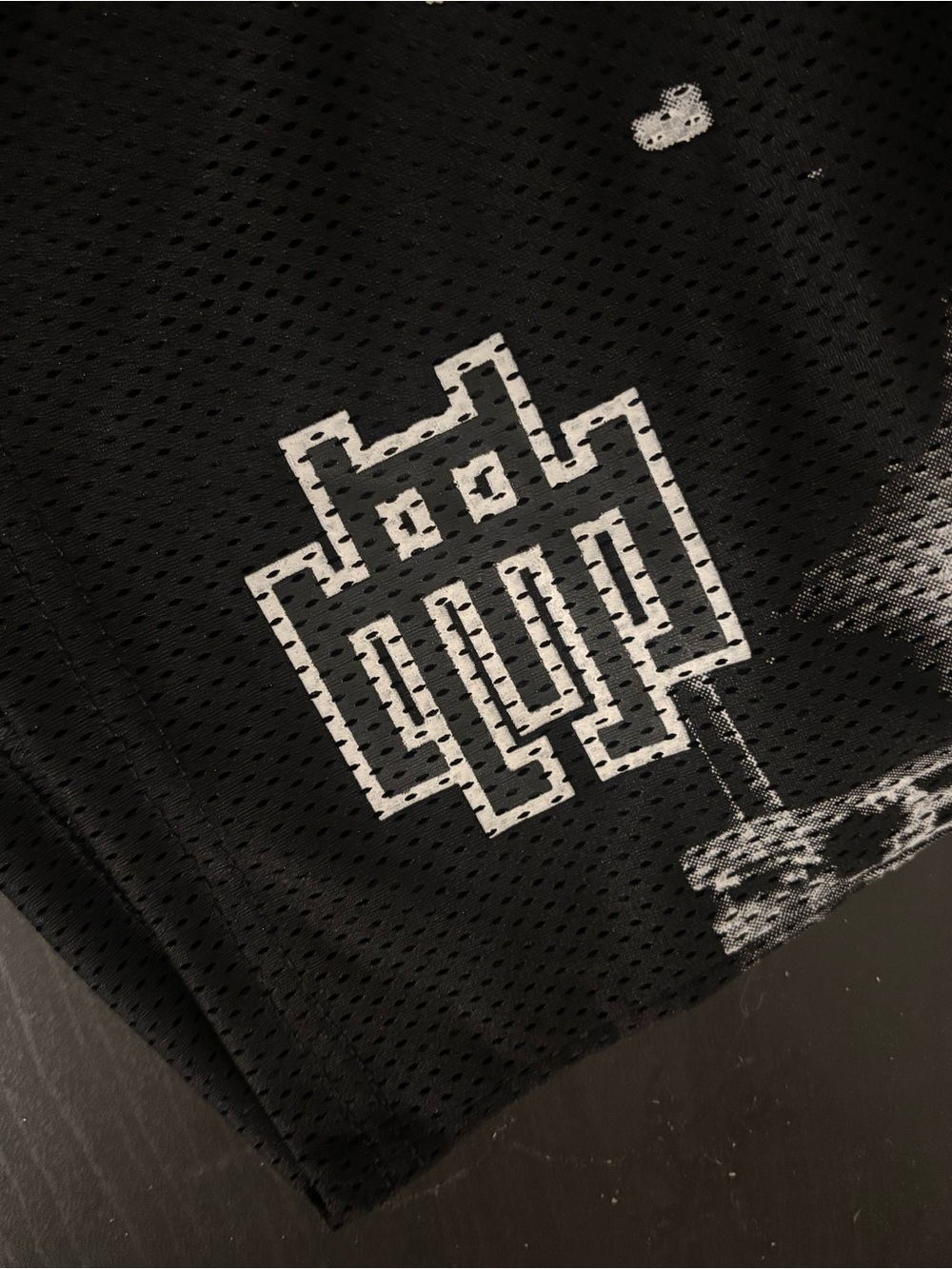 Eric Emanuel Black Mesh Athletic Shorts with White Logo